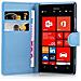 Custodia Compatibile Con Nokia Lumia 925 In Pastello Blu - Coperchio Protettiva Con Chiusura Magnetica, Funzione Stand E Tasca Per Le Carte - Foto miniatura 2