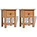 Comodini 2 Pz 36x30x47 Cm In Legno Massello Di Rovere - Foto miniatura 1