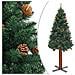 Albero di Natale Sottile con Legno Vero e Pigne Verde 180cm PVC - Foto miniatura 1