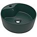 Lavandino con Troppopieno Verde Scuro Opaco 36x13cm in Ceramica - Foto miniatura 1
