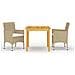 Set Mobili da Pranzo per Giardino 3 pz Beige - Foto miniatura 1