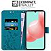 Custodia Compatibile Con Samsung Galaxy A41 In Blu Fiore - Coperchio Protettivo In Design Floreale Con Chiusura Magnetica, Funzione Stand E Slot Per Carte - Foto miniatura 2