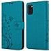 Custodia Compatibile Con Samsung Galaxy A41 In Blu Fiore - Coperchio Protettivo In Design Floreale Con Chiusura Magnetica, Funzione Stand E Slot Per Carte - Foto miniatura 7