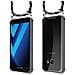 Catena Di Telefoni Cellulari Compatibile Con Samsung Galaxy A5 2017 In Nero Argento - Coperchio Protettivo In Silicone Con Anelli D'argento, Cinturino In Corda E Custodia Staccabile - Foto miniatura 8