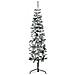 Albero Natale Artificiale Sottile a Metà Neve Fioccata 150 cm - Foto miniatura 1
