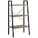 Scaffale Autoportante 3 Ripiani Marrone Scuro Nero 56x35x108 Cm - Foto miniatura 2