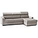 Divano Letto Alceste, Divano Ad Angolo, 100% Made In Italy, Sofà Con Apertura Girevole, Con Penisola Contenitore Destra, Con Braccioli Slim, Cm 260x95h85, Tortora - Foto miniatura 2