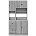 Mobile Da Cucina Grigio Sonoma 95x50x180cm In Legno Multistrato - Foto miniatura 3