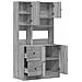 Mobile Da Cucina Grigio Sonoma 95x50x180cm In Legno Multistrato - Foto miniatura 6