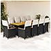 Set Da Bistrò Da Giardino 11 Pz Con Cuscini Nero In Polyrattan - Foto miniatura 1