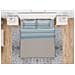 Completo Lenzuola Letto In 100% Cotone Made Italy Disegno Scia Singolo Azzurro - Foto miniatura 1