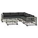 Set Divani Da Giardino 6 Pz Con Cuscini In Polyrattan Grigio - Foto miniatura 1