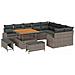 Set Divano da Giardino da 12 Pezzi con Cuscini Grigio Polyrattan Acacia,  Set da Pranzo da Giardino da 3 Pezzi con Cuscini Grigio Polyrattan Acacia,  Divano da Giardino per 2 Persone con Cuscini Grigio Polyrattan - Foto miniatura 1