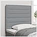 Testiera Design Linee Grigio Chiaro 100 cm Tessuto - Foto miniatura 2