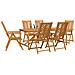 Set da Pranzo Giardino 7 Pezzi in Legno Massello di Acacia - Foto miniatura 3