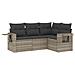 Set Divano da Giardino 4pz con Cuscini Grigio Chiaro Polyrattan - Foto miniatura 1