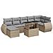 Set Divano da Giardino 8 pz con Cuscini Beige in Polyrattan - Foto miniatura 1