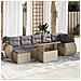 Set Divano da Giardino 8 pz con Cuscini Beige in Polyrattan - Foto miniatura 2