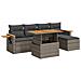 Set Divano da Giardino 6pz con Cuscini Grigio Polyrattan Acacia - Foto miniatura 1