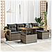 Set Divano da Giardino 6pz con Cuscini Grigio Polyrattan Acacia - Foto miniatura 2