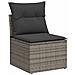 Set Divano da Giardino 6pz con Cuscini Grigio Polyrattan Acacia - Foto miniatura 3