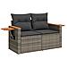 Set Divano da Giardino 6pz con Cuscini Grigio Polyrattan Acacia - Foto miniatura 4