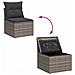 Set Divano da Giardino 6pz con Cuscini Grigio Polyrattan Acacia - Foto miniatura 7