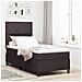 Letto con Rete a Molla e Materasso & LED Marrone Scuro 90x190 cm in Tessuto - Foto miniatura 2