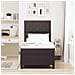 Letto con Rete a Molla e Materasso & LED Marrone Scuro 90x190 cm in Tessuto - Foto miniatura 5