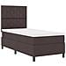 Letto con Rete a Molla e Materasso & LED Marrone Scuro 90x190 cm in Tessuto - Foto miniatura 6
