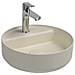 Lavabo Tondo Da Appoggio Senza Troppo Pieno In Ceramica Con Foro Rubinetto - Avorio Opaco - Foto miniatura 1