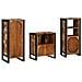 Set di mobili per il bagno 3 pcs Legno massello riciclato - Foto miniatura 9