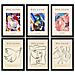 Set Di 6 Stampe Künstlerischen Illustrationen Von Pablo Picasso Skizzen Sammlung Von Dekorationsgemälden Im Kunstgalerie Stil A3 Cornice Nera - Foto miniatura 1