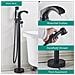 Rubinetto per vasca da bagno indipendente, Blackswan, Cascada tipo M55, modello nero opaco, misura 96 cm - Foto miniatura 2