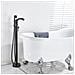 Rubinetto per vasca da bagno indipendente, Blackswan, Cascada tipo M55, modello nero opaco, misura 96 cm - Foto miniatura 3