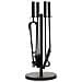 Set Di 5 Utensili Per Caminetto In Metallo Nero - Foto miniatura 3
