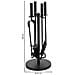 Set Di 5 Utensili Per Caminetto In Metallo Nero - Foto miniatura 4