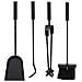 Set Di 5 Utensili Per Caminetto In Metallo Nero - Foto miniatura 6