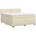 Letto box spring con materasso Crema 200 x 200 cm Tessuto - Foto miniatura 1