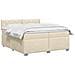 Letto box spring con materasso Crema 200 x 200 cm Tessuto - Foto miniatura 5