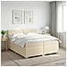Letto box spring con materasso Crema 200 x 200 cm Tessuto - Foto miniatura 6