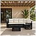 Set Divano da Giardino 6 pz Nero e Bianco Crema polyrattan - Foto miniatura 5