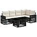 Set Divano da Giardino 6 pz Nero e Bianco Crema polyrattan - Foto miniatura 1