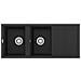Lavello Easy 500 Granitek 116x50 cm 2 vasche con gocciolatoio Colore Nero 40 - Foto miniatura 1