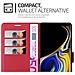 Custodia Compatibile Con Samsung Galaxy Note 9 In Rosso Carminio - Coperchio Protettiva Con Chiusura Magnetica, Funzione Stand E Tasca Per Le Carte - Foto miniatura 3