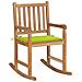 Sedia A Dondolo Con Cuscino Verde Brillante In Legno Di Teak - Foto miniatura 1