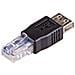 AK-AD-27 cavo di interfaccia e adattatore RJ45 USB 2.0 type A Nero - Foto miniatura 2