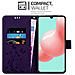 Custodia Compatibile Con Samsung Galaxy A41 In Lilla Scuro Fiore - Coperchio Protettivo In Design Floreale Con Chiusura Magnetica, Funzione Stand E Slot Per Carte - Foto miniatura 2