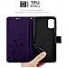 Custodia Compatibile Con Samsung Galaxy A41 In Lilla Scuro Fiore - Coperchio Protettivo In Design Floreale Con Chiusura Magnetica, Funzione Stand E Slot Per Carte - Foto miniatura 5