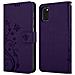 Custodia Compatibile Con Samsung Galaxy A41 In Lilla Scuro Fiore - Coperchio Protettivo In Design Floreale Con Chiusura Magnetica, Funzione Stand E Slot Per Carte - Foto miniatura 7